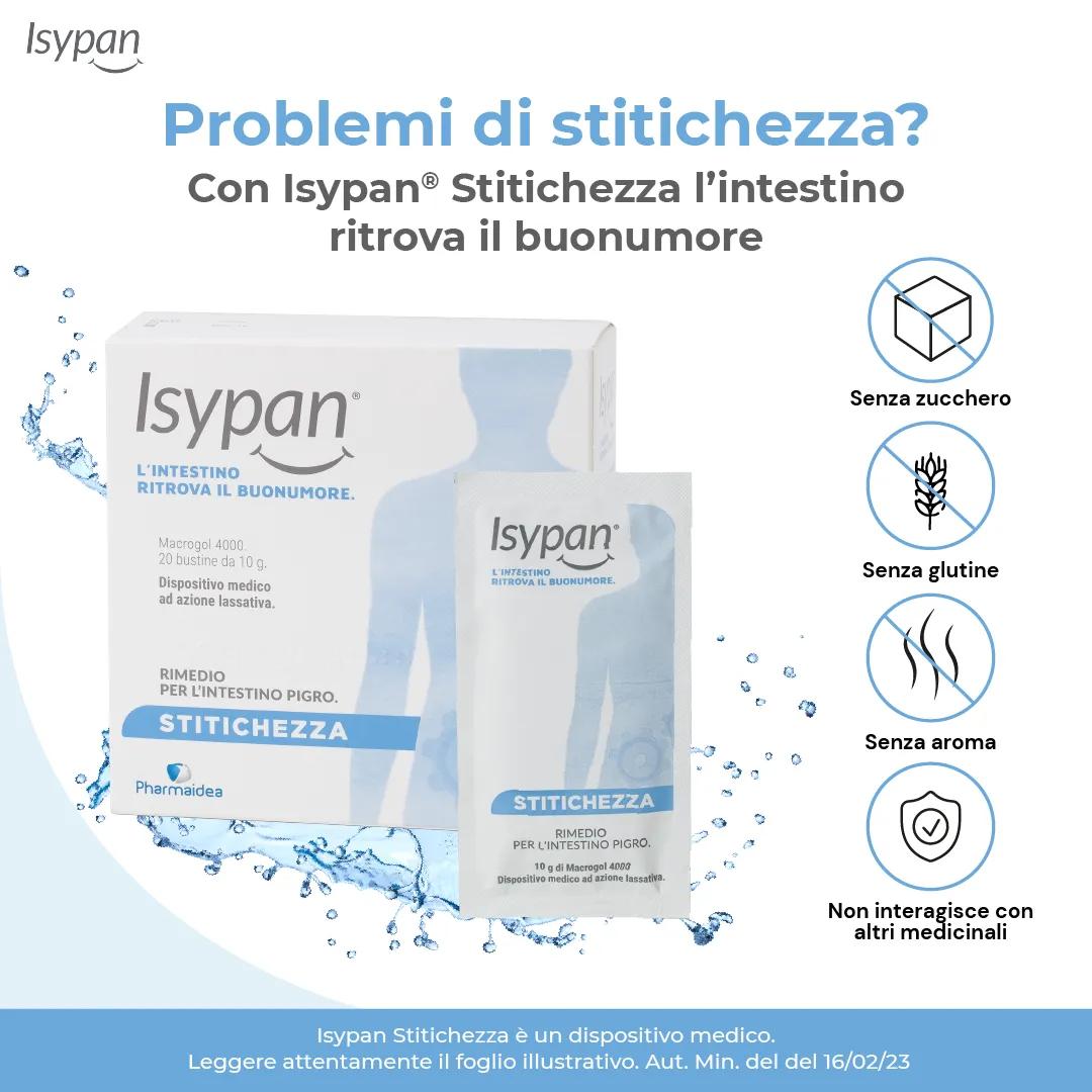 Isypan Stitichezza Macrogol 4000 Rimedio Per l'Intestino Pigro 20 Bustine