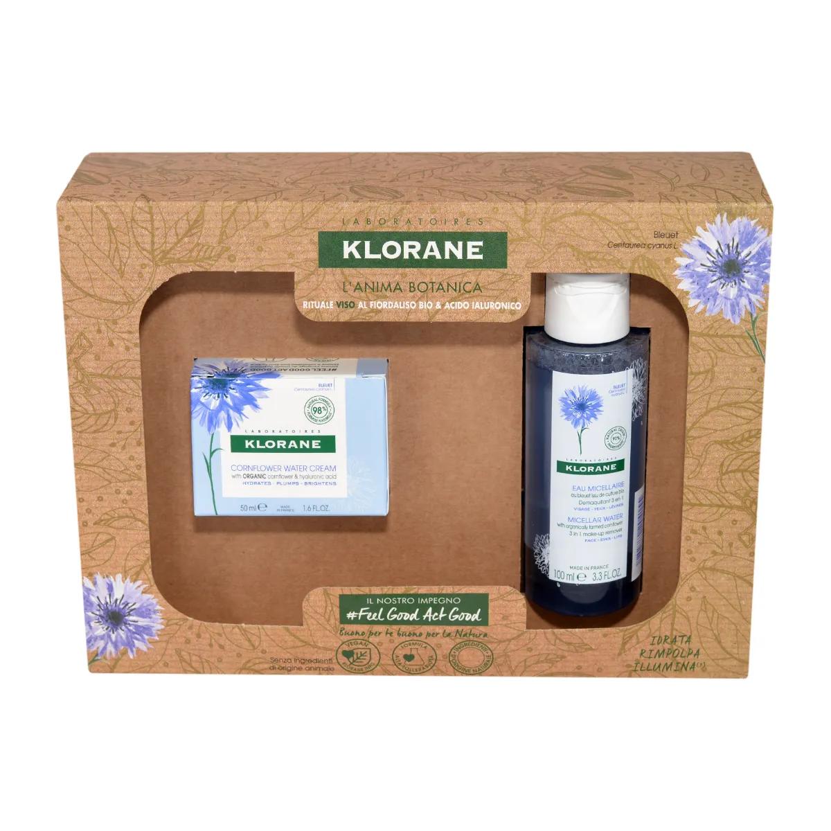 Klorane Cofanetto Viso Fiordaliso Bio Con Gel Crema 50 ml + Acqua Micellare 100 ml