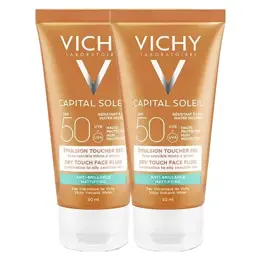 Vichy Capital Soleil Crème Solaire Visage Toucher Sec Indice SPF50 2x50ml