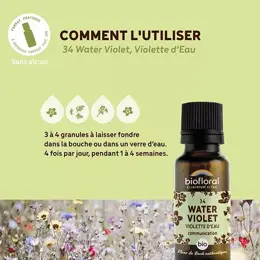 Biofloral 34 Water Violet Violette D'Eau Granules Bio Fleur De Bach 19,5 Gr