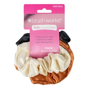 Brushworks Satin Scrunchie - nudo