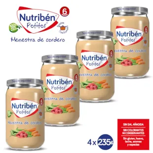 Nutribén Potito Menestra de Cordero +6m 4x235 gr
