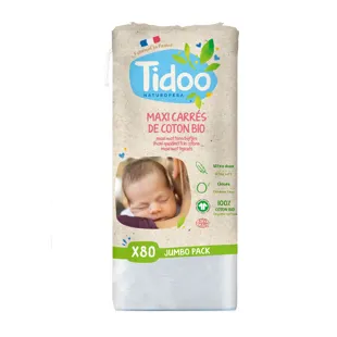 Tidoo Maxi-Quadrati di Cotone Bio Formato Familiare 80 cotone