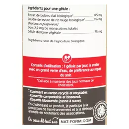 Nat & Form Écoresponsable Levure de Riz Rouge & Ail Bio 90 gélules végétales