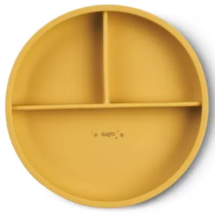 Saro Plate with Sections and Suction Cup Mustard