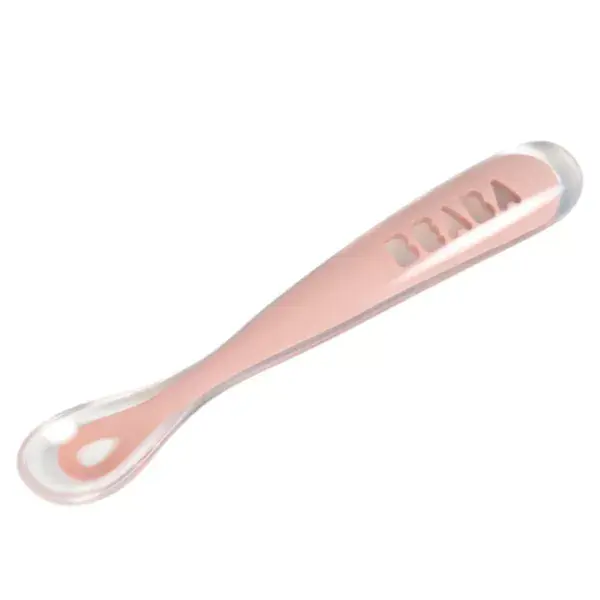 Béaba Repas Cuillère Silicone 1er Âge Rose