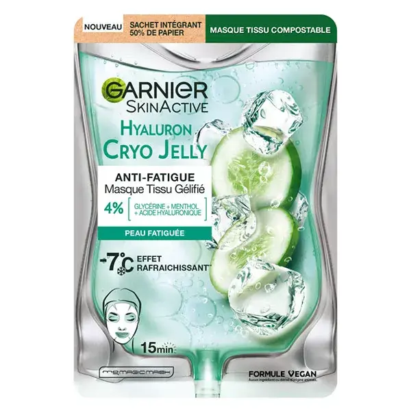 Garnier Skin Active Masque Tissu Gélifié Anti-Fatigue Hyaluron Cryo Jelly 27g