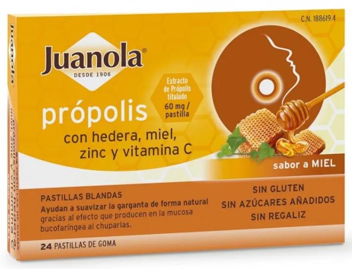 Juanola Propolis Honig + Efeugeschmack 24 Pillen