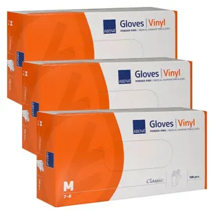Guanti in vinile senza polvere Abena taglia M - 100 unità - Confezione da 3