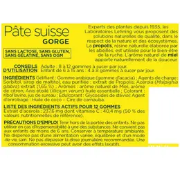 Lehning O.R.L Pâte Suisse Propolis et Miel 40 gommes