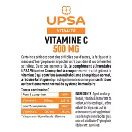 UPSA Vitamine C 500mg sans Sucres 30 comprimés à croquer