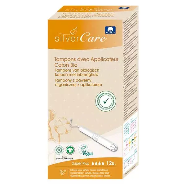Silvercare Tampon En Coton Bio Super Plus (avec applicateur)