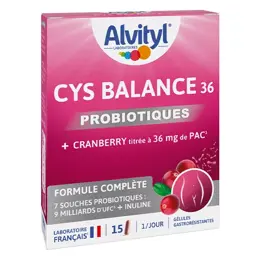 Alvityl Cys Balance 36 Probiotiques 15 capsules gastro-résistantes