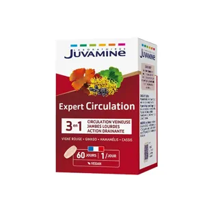 Juvamine Expert'Nature Circolazione Vite Rossa Ginkgo Hamamélis Ribes Nero 60 compresse