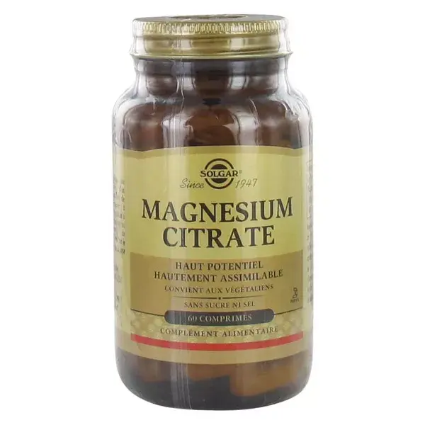 Solgar Magnésium Citrate 60 comprimés