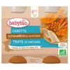 Babybio Repas Midi Pot Carotte Potimarron Truite +8m Bio 2 x 200g