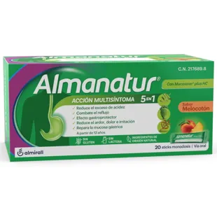 Almanatur 5-in-1 Multi-Symptom Action Peach 20 Single-Dose Sticks