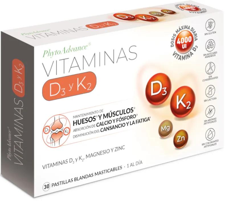 PhytoAdvance Vitamine D3+K2 30 comprimés à croquer