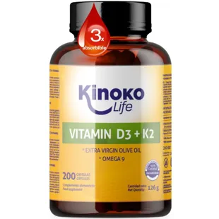 Kinoko Life Vitamin D3 and K2 200 Capsules