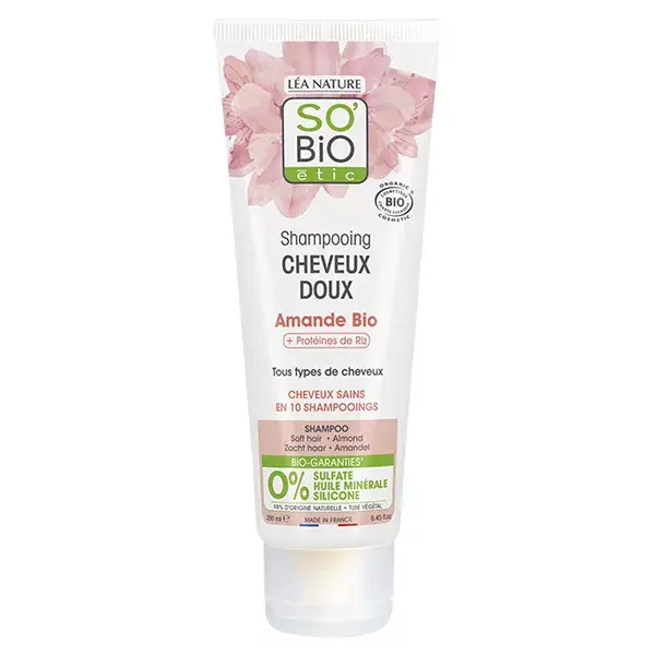 So'Bio Étic Cheveux Doux Shampoing Amande & Protéines de Riz Bio 250ml