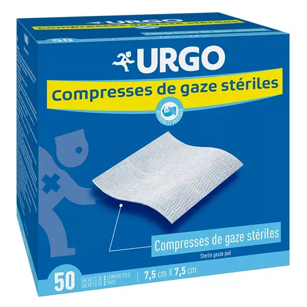 Urgo Soins Infirmiers Compresse de Gaze Stérile 7,5 x 7,5cm 50 sachets