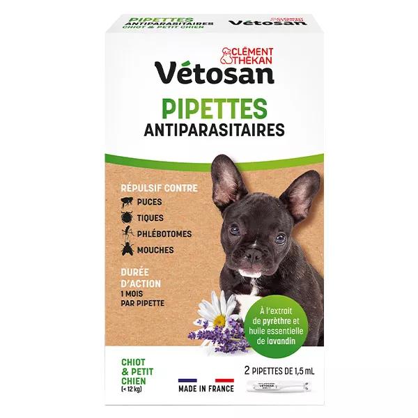 Clément Thékan Vétosan Pipetas Repelentes para Cachorros y Perros Pequeños 2 x 1,5ml