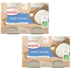 Yaourt au lait de vache naturel Babybio +6 mois 130 gr 2x2 unités