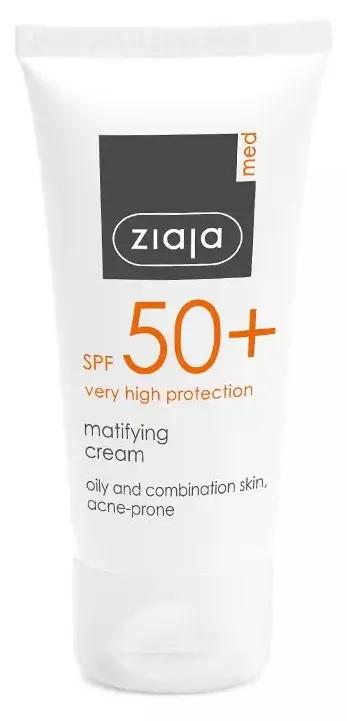 Schützende mattierende Gesichtscreme SPF50+ Ziaja Med 50ml