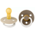 Bibs Night Pacifiers Colors Vanilla/Dark Oak 0-6m 2 units