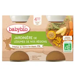 Babybio Légumes Pot Jardinière de Légumes +4m Bio 2 x 130g