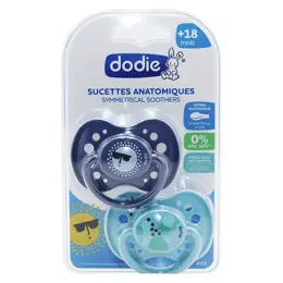 Dodie Sucette Anatomique +18m Soleil Pois Bleu Lot de 2