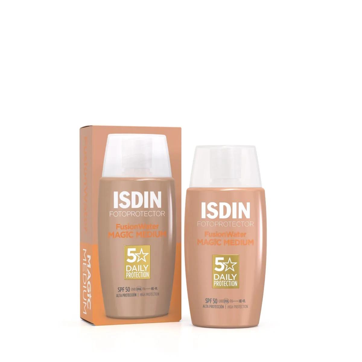 Fotoprotector ISDIN Fusion Water Color SPF 50 Crema Solare Viso Colorata 50 ml