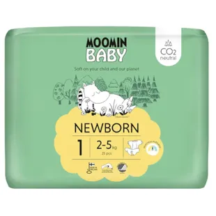 Mumin-Babywindeln Größe 1 (2–5 kg), 25 Einheiten