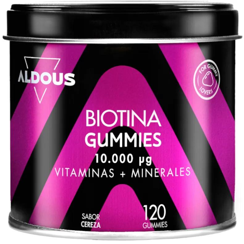 Aldous Bio Biotine 10 000 mcg Vitamines + Minéraux 120 Gummies