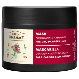 Greenpharmacy Maske für trockenes und strapaziertes Haar mit Arganöl und Granatapfel 300 ml
