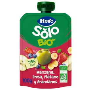 Hero Solo Bio Bag Maçã, Morango, Banana e Mirtilo +6m 100 gr
