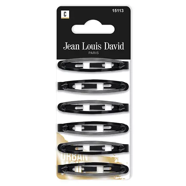 Jean Louis David Hair Clic Clac Noir 6 unités