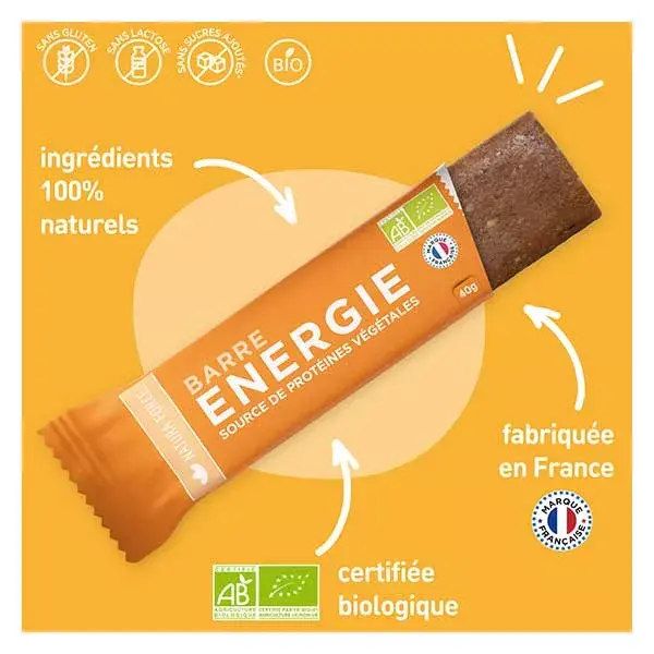 Natura Force Organic Energy Bar Almond Date Honey Rice Protein 50g