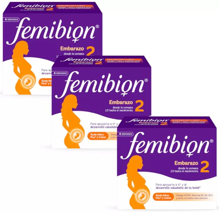 Femibion 2 Embarazo Vitaminas Ácido Fólico 3x28 Cápsulas + 28 Comprimidos