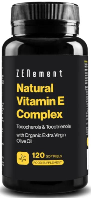 ZENement Natural Vitamin E Complex with Extra Virgin Olive Oil 120 Softgels