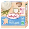 Babybio Desserts Lactés Gourde Brassé Nature Sucré +6m Bio 4 x 85g