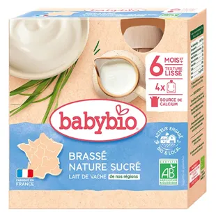 Babybio Bevanda a Base di Latte Mes Brassés Nature Zuccherato dai 6 mesi 4 x 85g