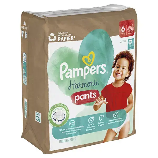 Pampers Harmonie Pants T6 (15+ Kg) Avec Emballage Papier Recyclable