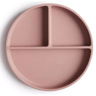 Mushie Suction Cup Plate-Compartments Solid Blush