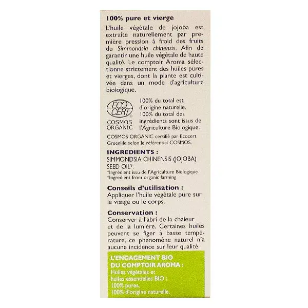 Le Comptoir Aroma Aceite Vegetal Bio Jojoba 50ml