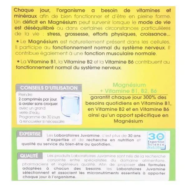 Juvamine Magnesium & Vitamins B1, B2, B6 60 Tablets