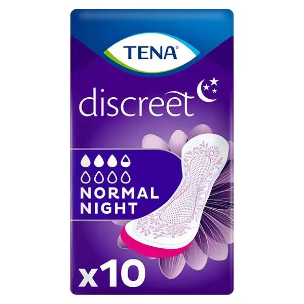 TENA Discreet Serviette Hygiénique de Nuit Normal Night 10 unités