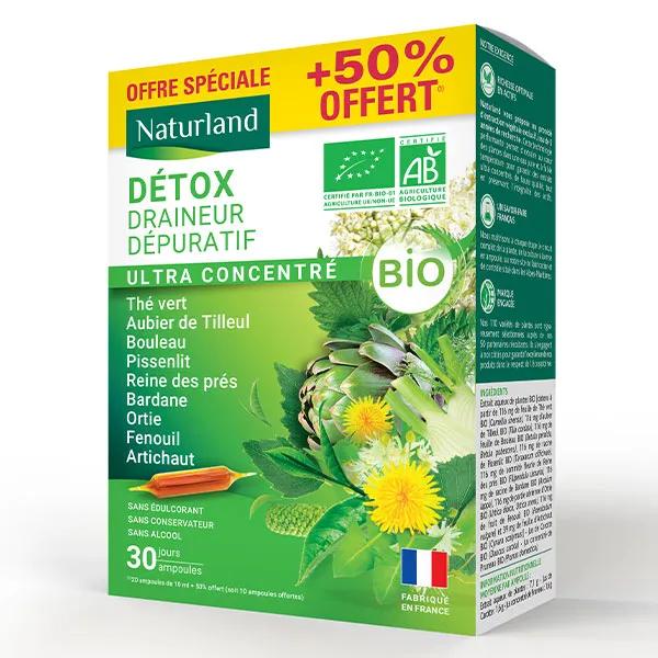 NATURLAND DETOX 9 PLANTES BIO 20 AMP.x10ML + 10 AMP. x 10ML OFERTAS
