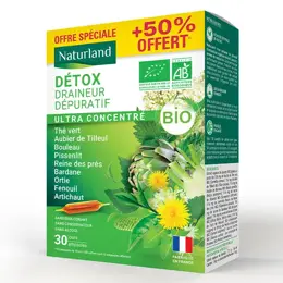 NATURLAND DETOX 9 PLANTES BIO  20 AMP.x10ML + 10 AMP. x 10ML OFFERTES