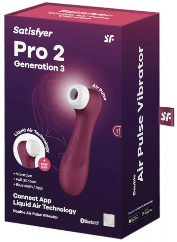 Satisfyer Pro 2 Generation 3 Connect App Wine Red